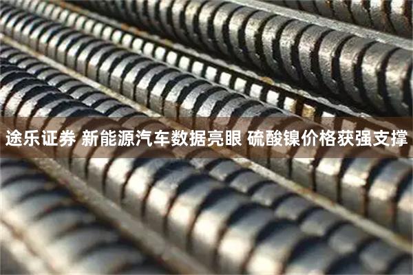 途乐证券 新能源汽车数据亮眼 硫酸镍价格获强支撑