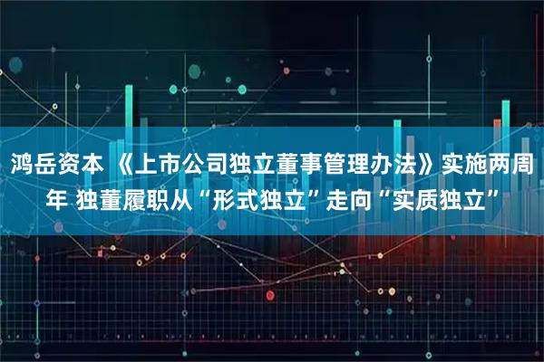 鸿岳资本 《上市公司独立董事管理办法》实施两周年 独董履职从“形式独立”走向“实质独立”